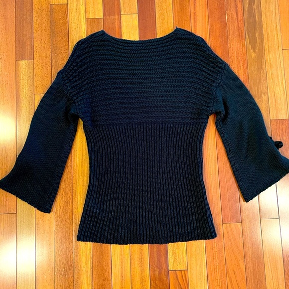 Black Flared Sleeve Sweater by Marble - Picture 4 of 5